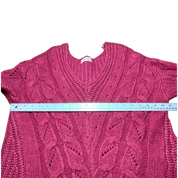 ANTHROPOLOGIE Acrylic Nylon Alpaca Blend Ramona Cable Knit V-Neck Sweater Sz S - Picture 7 of 12